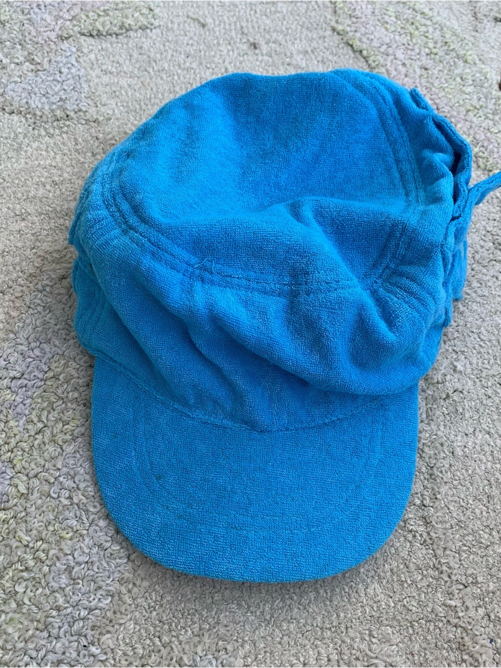 NWT Totally Me! Girls Bright Blue Terry Cloth Cadet Cap Hat One Size (54 cm)